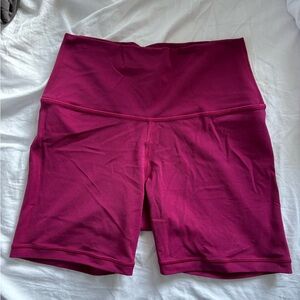 Athleta High-Waist Bike Shorts — Deep Magenta